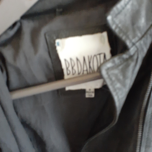 BBDakota charcoal grey leather motto jacket small - Picture 2 of 9